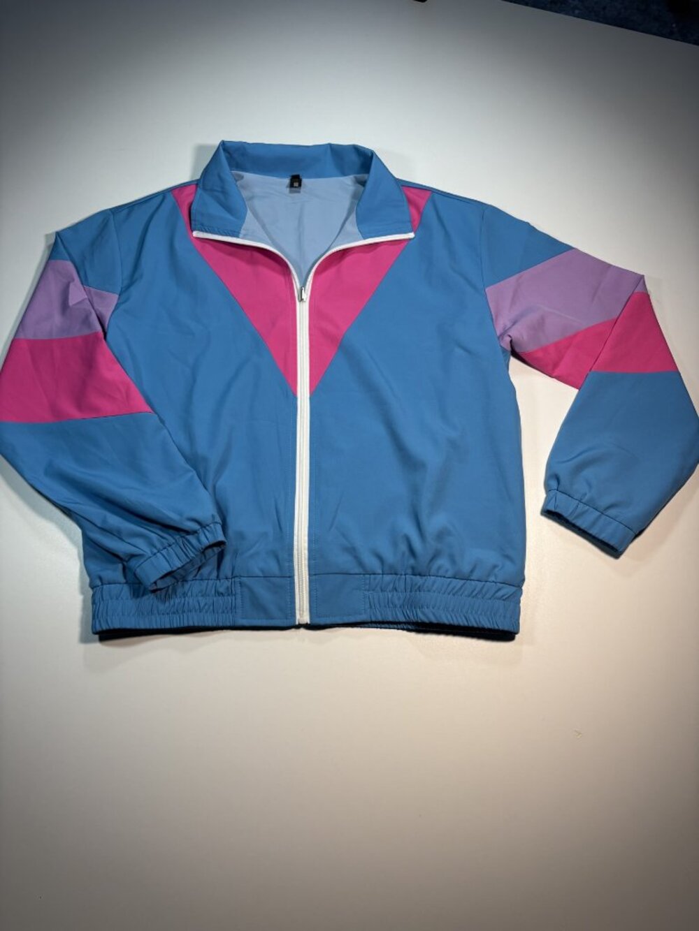 Retro Style Reversible Windbreaker Jacket Blue Pink Purple Women’s Small
